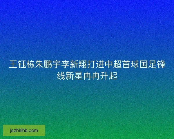 王钰栋朱鹏宇李新翔打进中超首球国足锋线新星冉冉升起